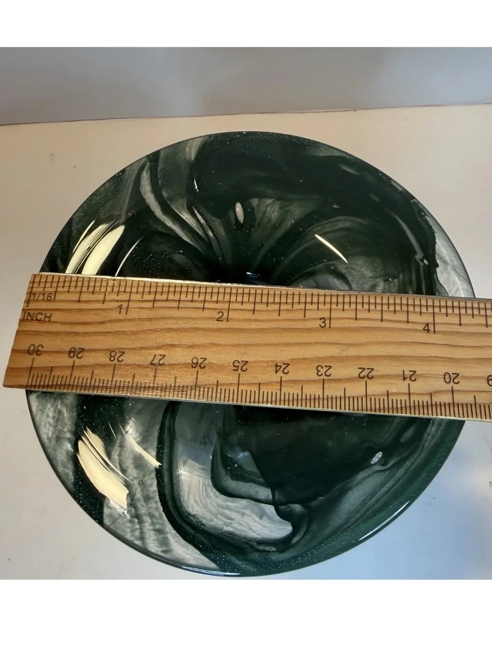 Anthropologie Swirl Glass Candleholder Vase Bolla Green Borosilicate 6” Bubbled